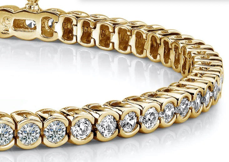 14K White Gold Lab Grown 10 Carat Diamond Tennis Bracelet - M. Pope and Co
